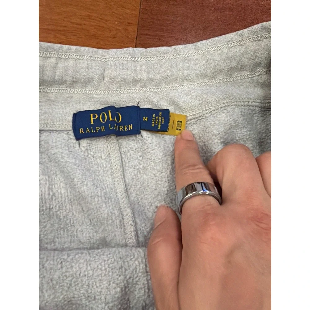 Polo Ralph Lauren Sweat Shorts Mens Grey Athl Dept 1967 Graphic Fleece M